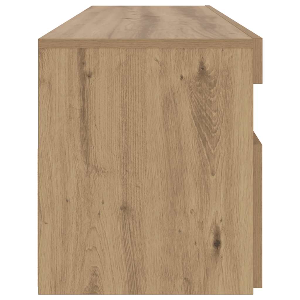 tv-bord med LED-lys 90x35x40 cm konstrueret træ kunsteg