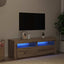 tv-bord med LED-lys 120x35x40 cm konstrueret træ kunsteg