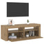 tv-bord med LED-lys 120x35x40 cm konstrueret træ kunsteg