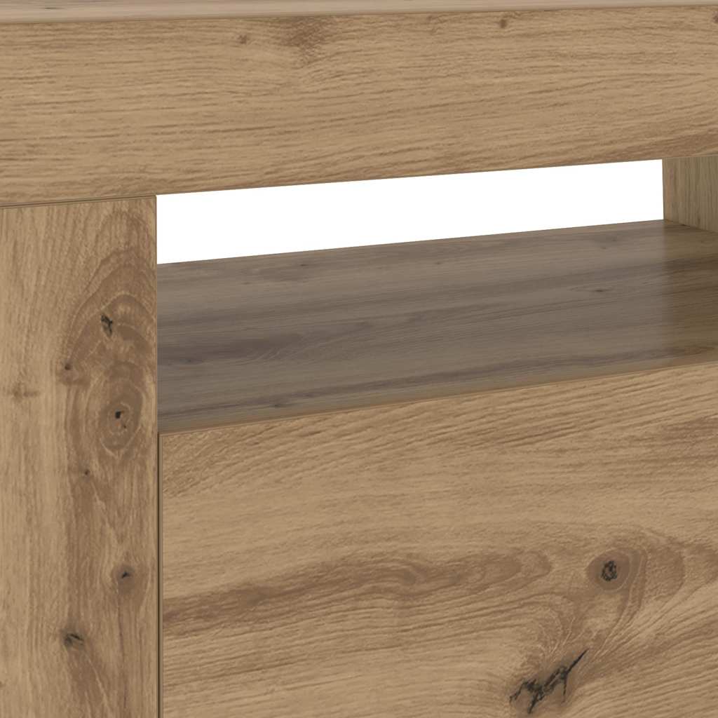 tv-bord med LED-lys 120x35x40 cm konstrueret træ kunsteg