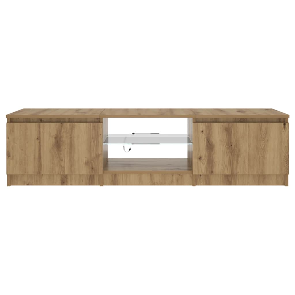 tv-bord med LED-lys 140x40x36 cm konstrueret træ kunsteg