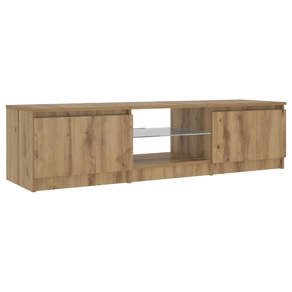 tv-bord med LED-lys 140x40x36 cm konstrueret træ kunsteg