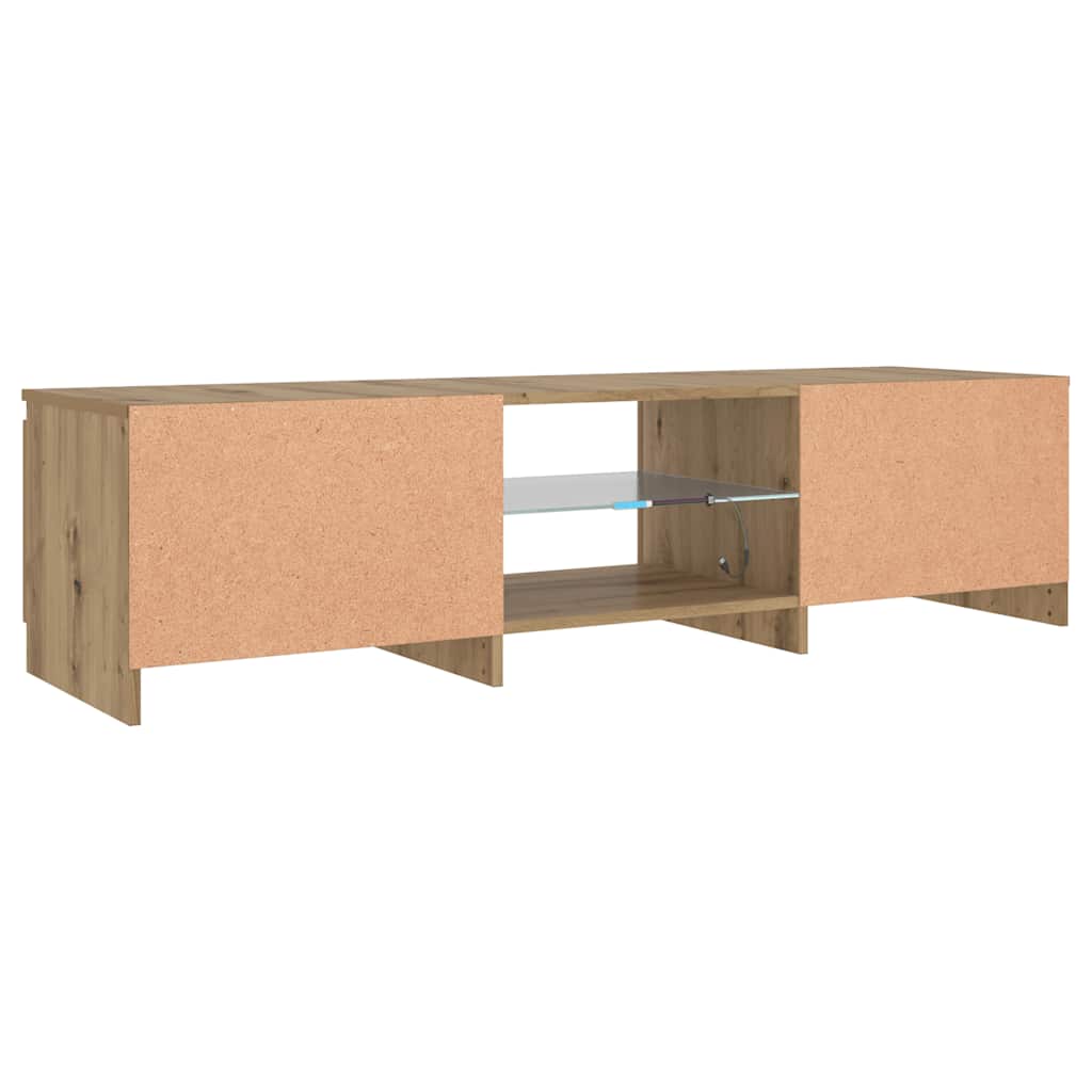 tv-bord med LED-lys 140x40x36 cm konstrueret træ kunsteg