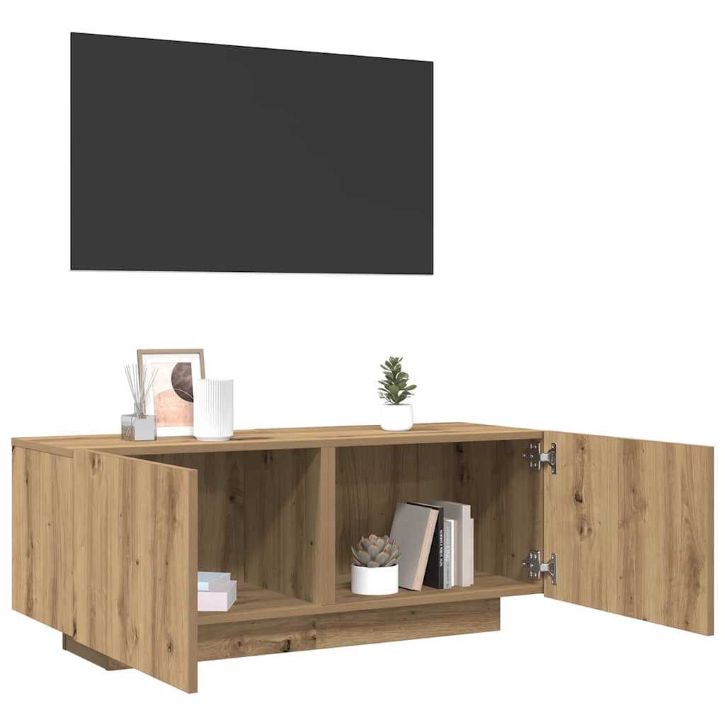 tv-bord 100x35x40 cm konstrueret træ kunsteg