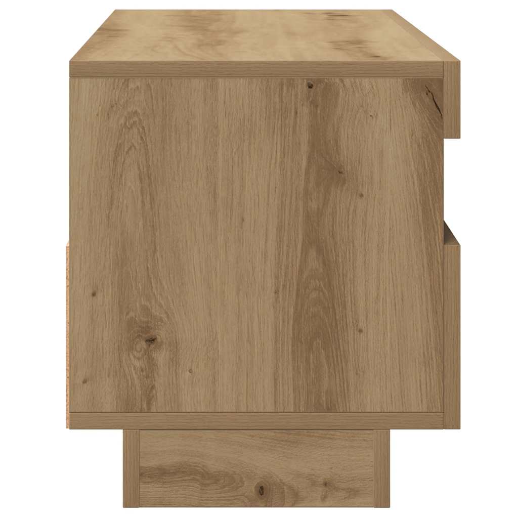 tv-bord med LED-lys 100x35x40 cm konstrueret træ kunsteg