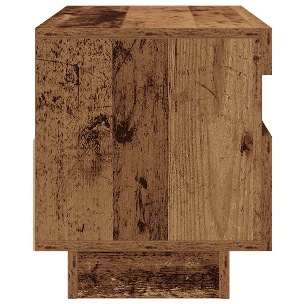 tv-bord med LED-lys 80x35x40 cm konstrueret træ antikt træ