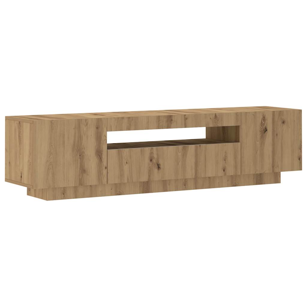 tv-bord med LED-lys 160x35x40 cm konstrueret træ kunsteg