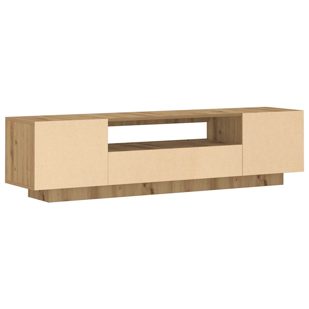 tv-bord med LED-lys 160x35x40 cm konstrueret træ kunsteg