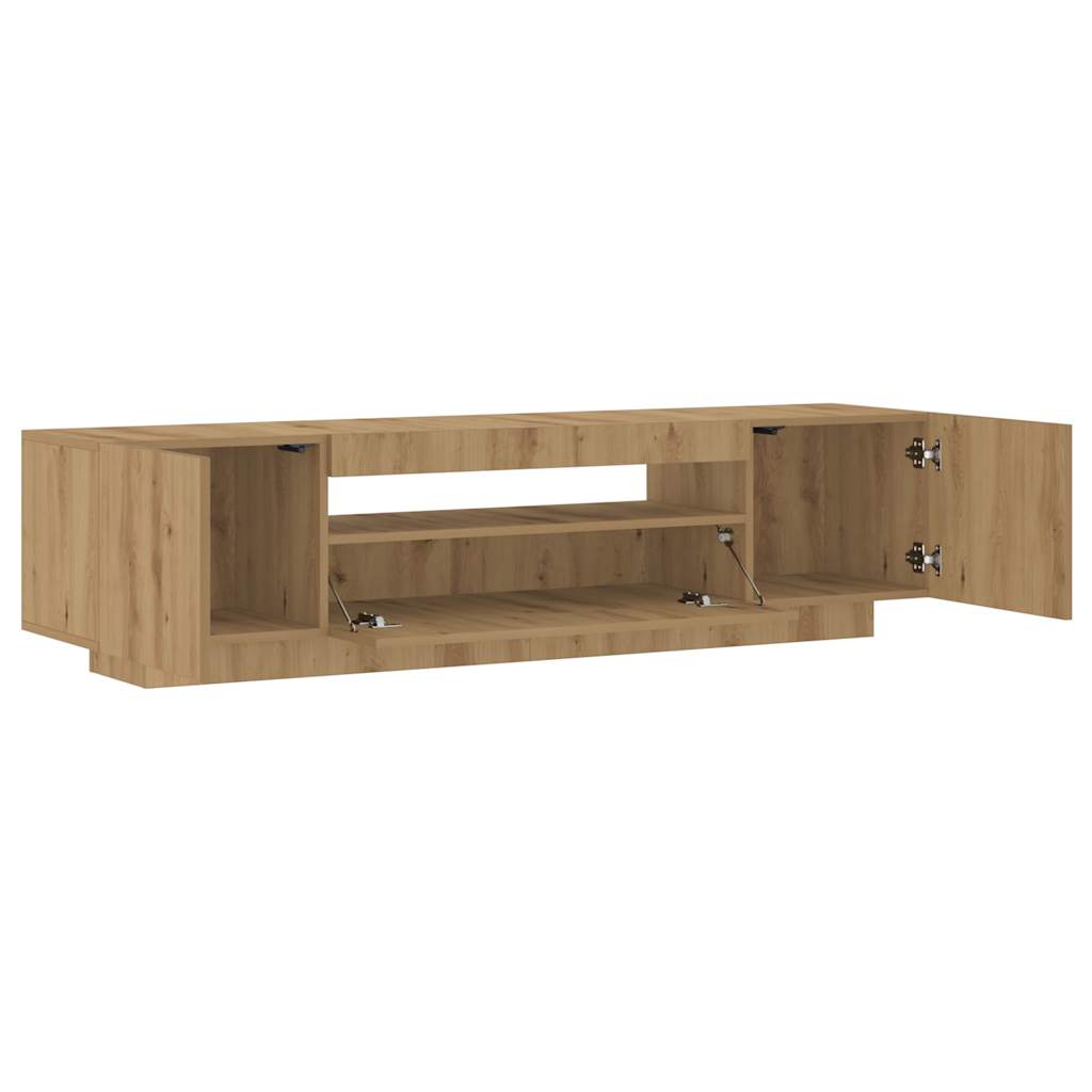 tv-bord med LED-lys 160x35x40 cm konstrueret træ kunsteg