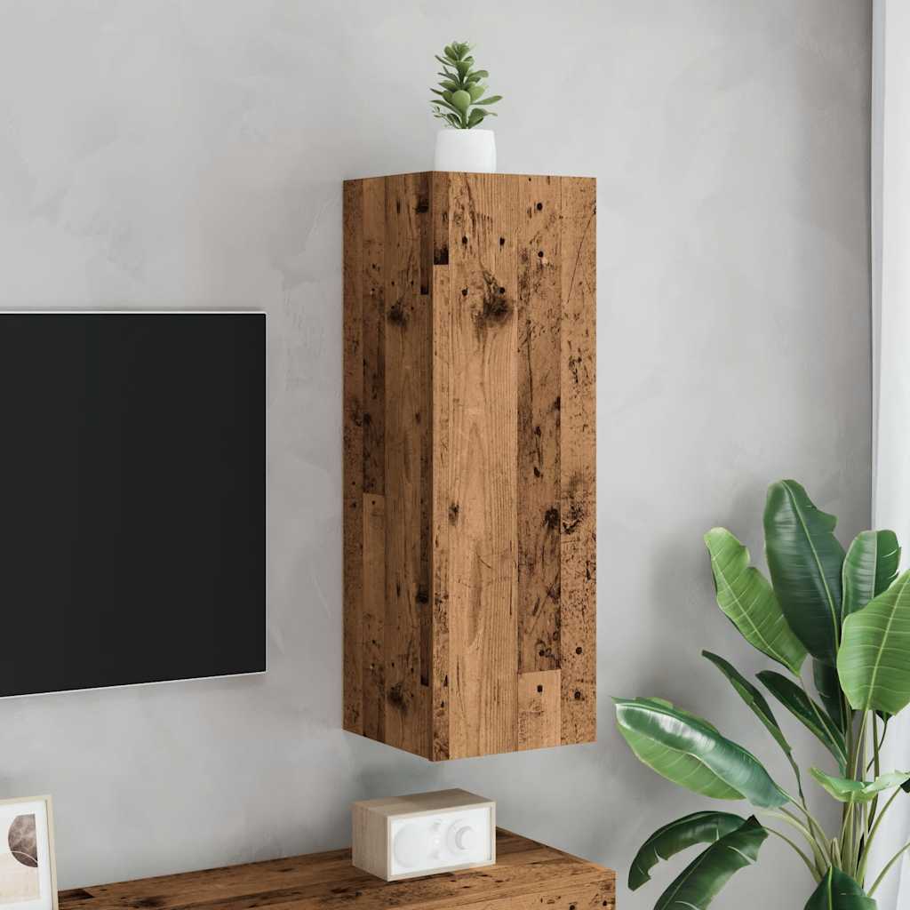 tv-bord 30,5x30x90 cm konstrueret træ antikt træ