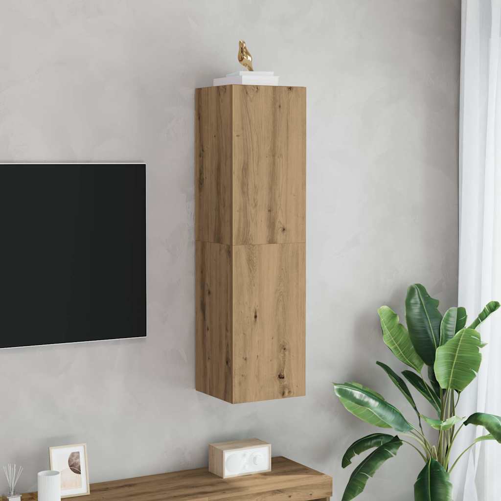 tv-bord 30,5x30x110 cm konstrueret træ kunsteg