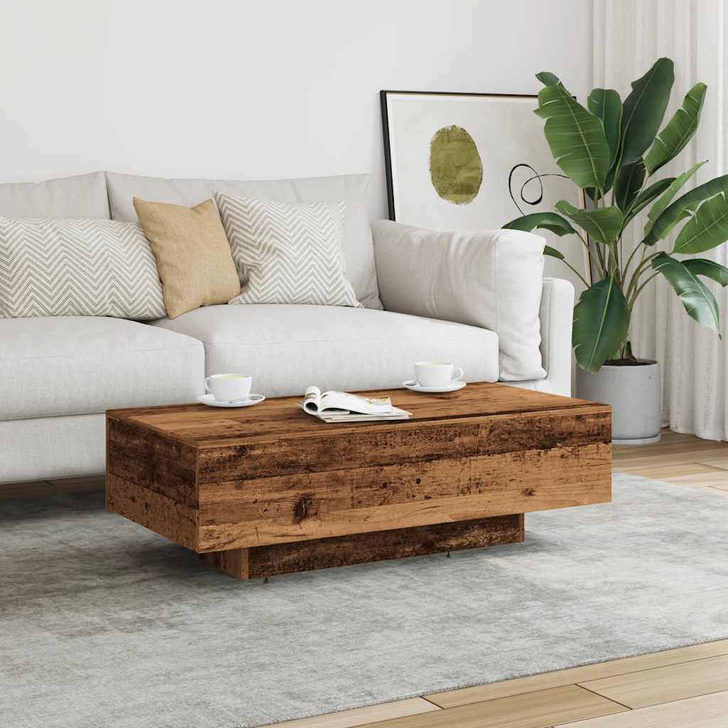 sofabord 100x49,5x31 cm konstrueret træ antikt træ