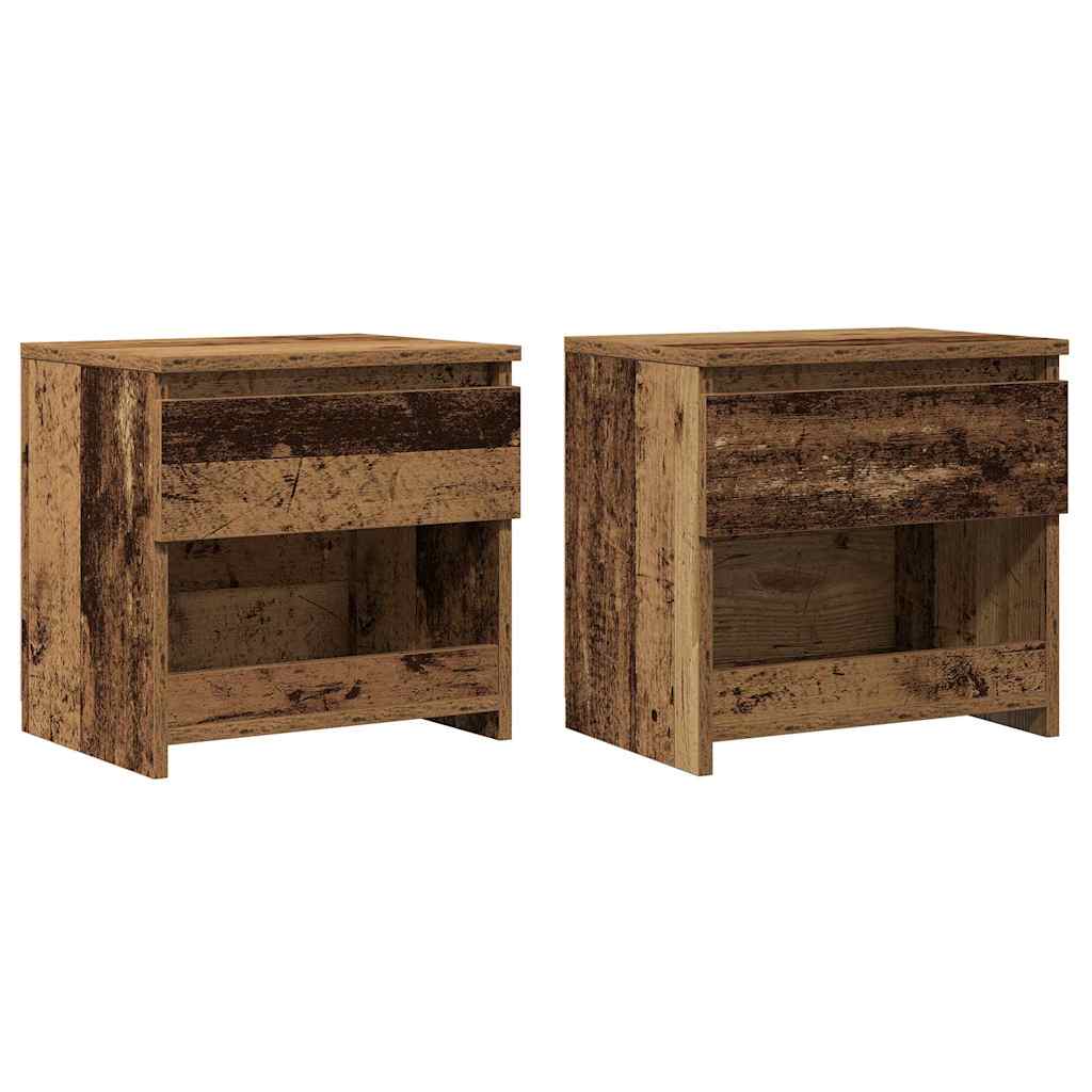 sengeborde 2 stk. 40x30x39 cm spånplade antikt træ