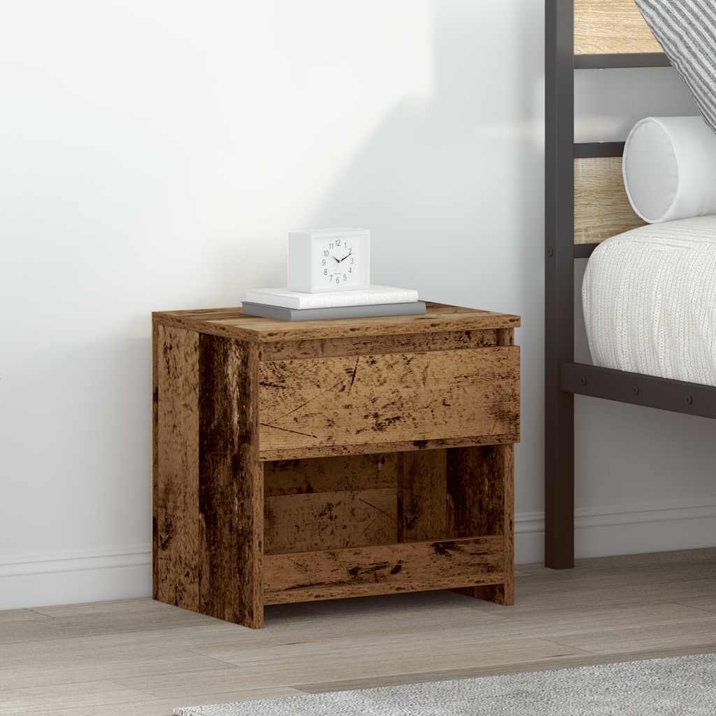 sengeborde 2 stk. 40x30x39 cm spånplade antikt træ