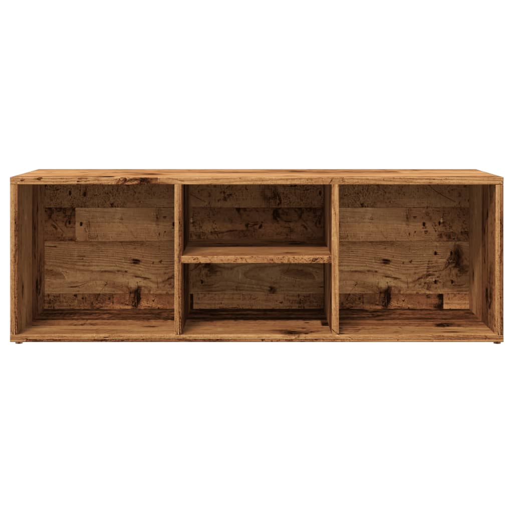 skobænk 102x35x35 cm konstrueret træ antikt trælook