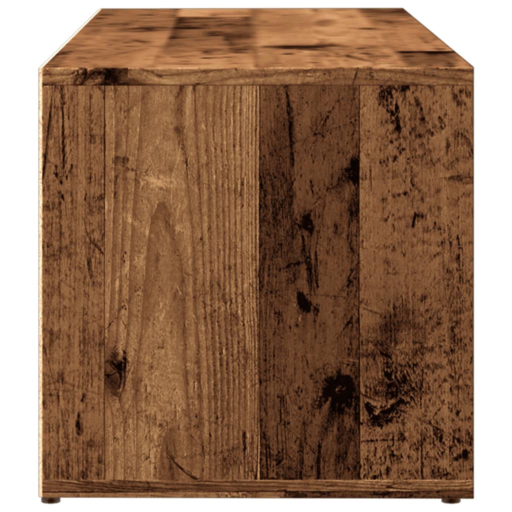 skobænk 102x35x35 cm konstrueret træ antikt trælook