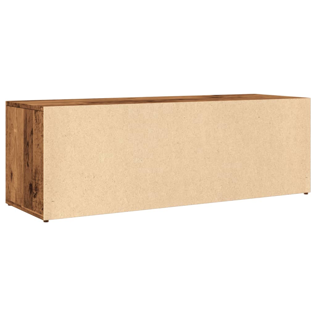 skobænk 102x35x35 cm konstrueret træ antikt trælook