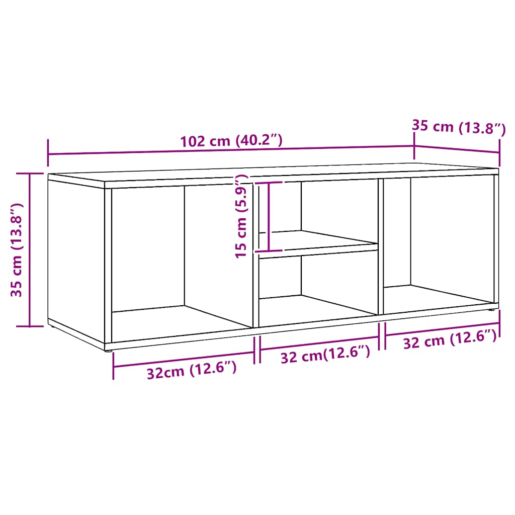 skobænk 102x35x35 cm konstrueret træ kunsteg