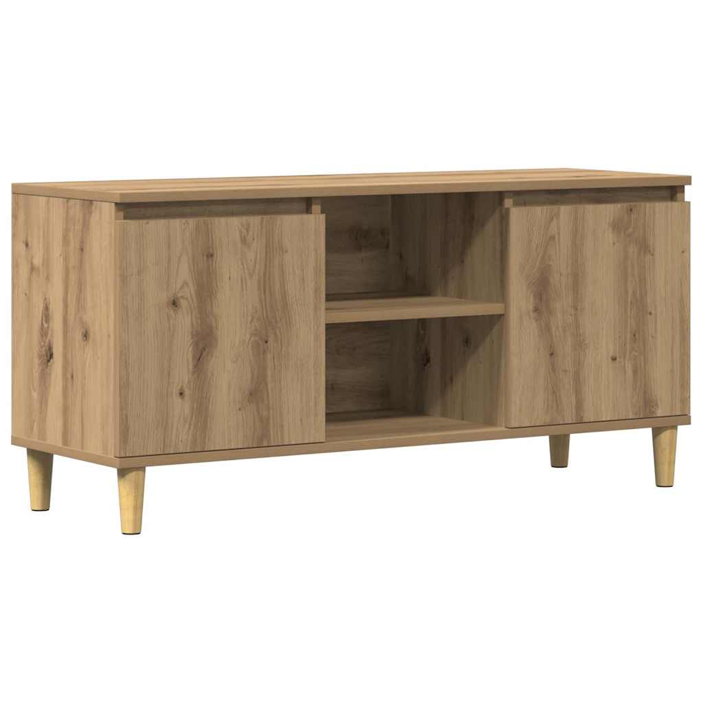 tv-bord 102x35x50 cm konstrueret træ kunsteg