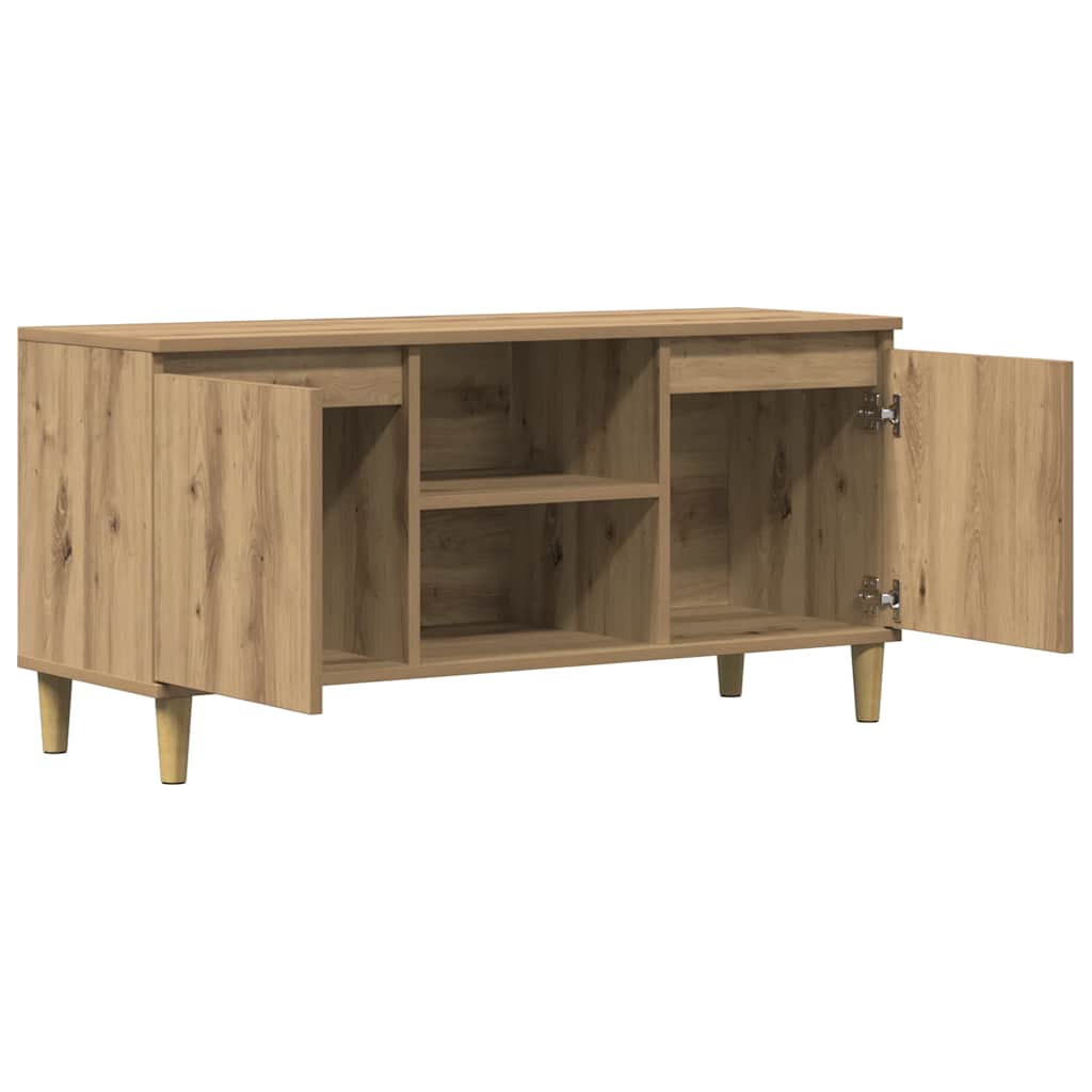tv-bord 102x35x50 cm konstrueret træ kunsteg