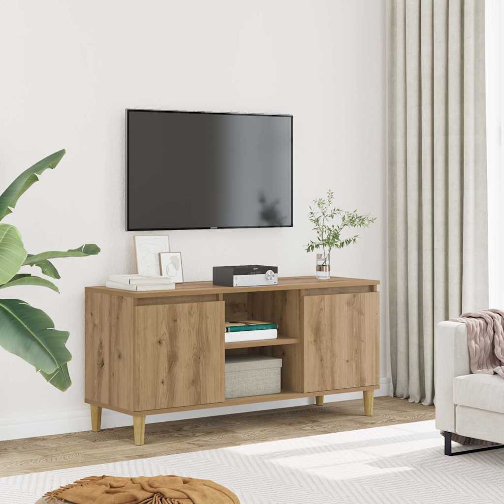 tv-bord 102x35x50 cm konstrueret træ kunsteg
