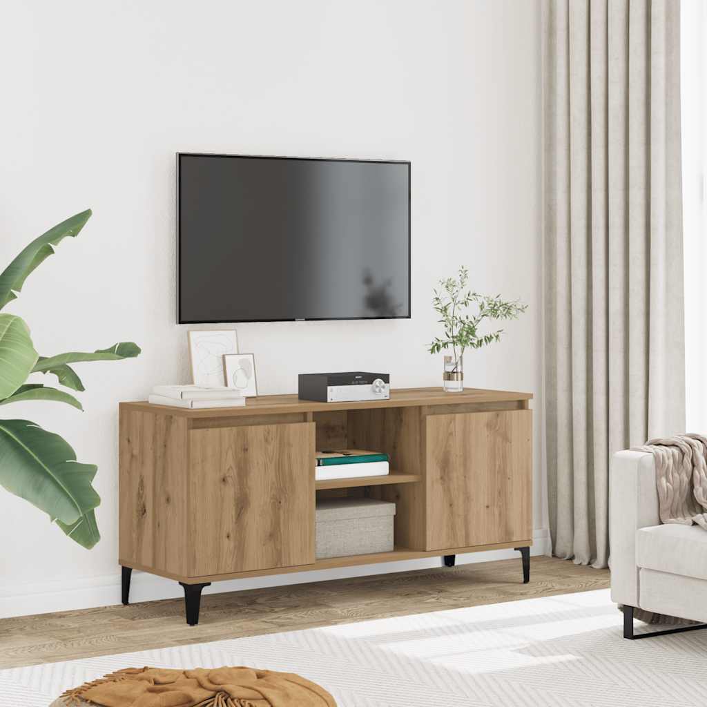 tv-bord 102x35x50 cm konstrueret træ kunsteg