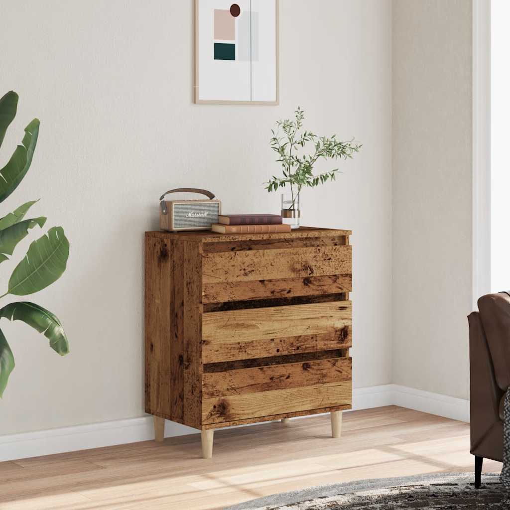 skænk 60x35x70 cm konstrueret træ antikt træ