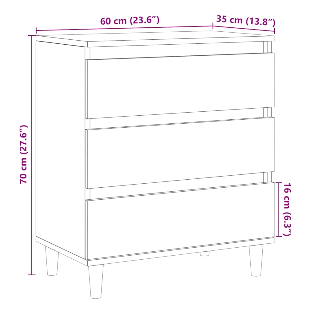 skænk 60x35x70 cm konstrueret træ antikt træ