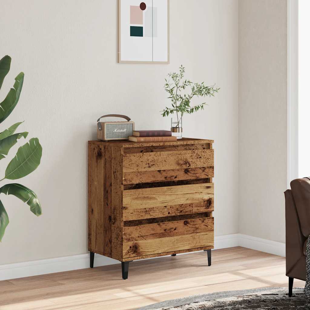 skænk 60x35x70 cm konstrueret træ antikt træ