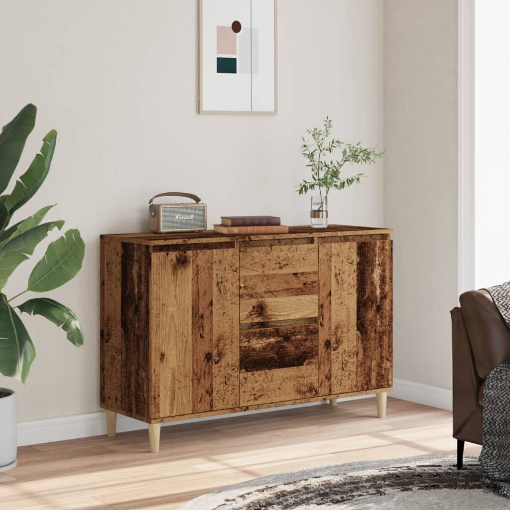 skænk 102x35x70 cm konstrueret træ antikt træ
