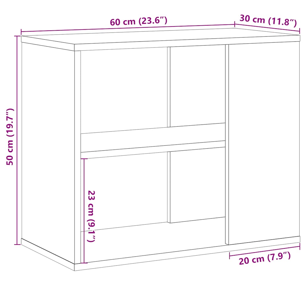 sideskab 60x30x50 cm konstrueret kunsteg