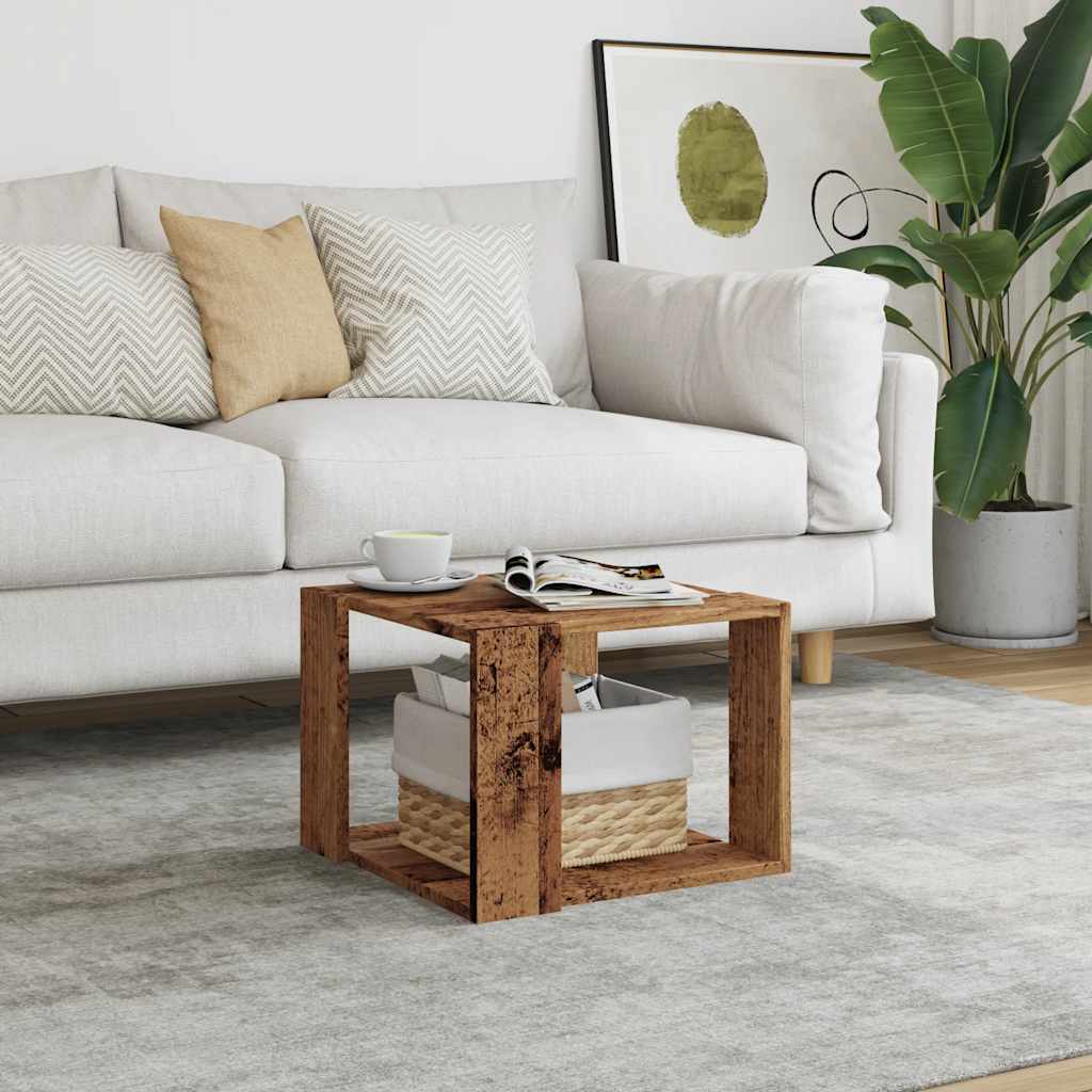 sofabord 40x40x30 cm konstrueret træ antikt træ