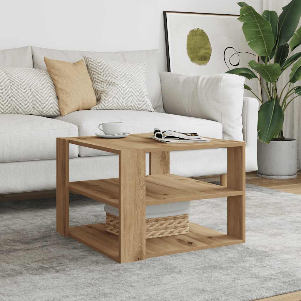 sofabord 58x58x40 cm konstrueret træ kunsteg
