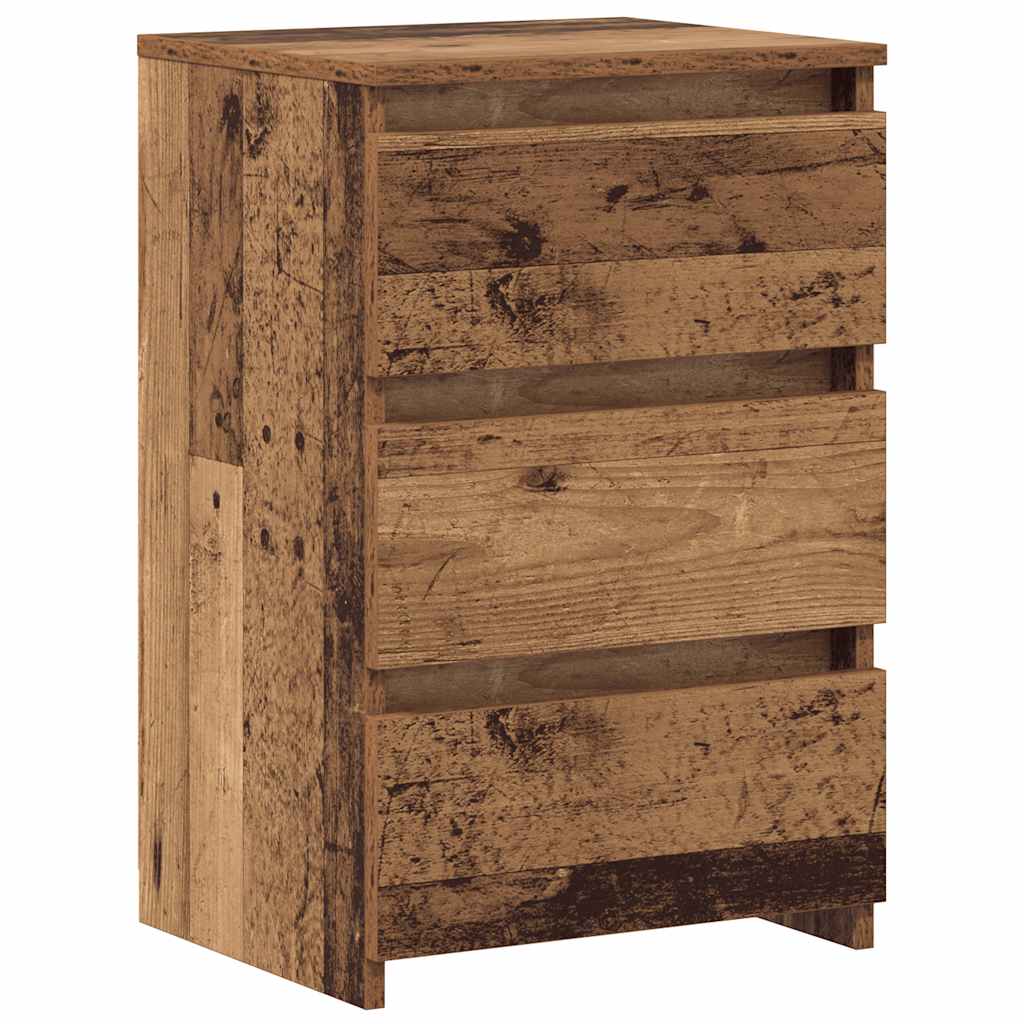 sengeborde 2 stk. 40x35x62,5 cm konstrueret træ gammelt trælook