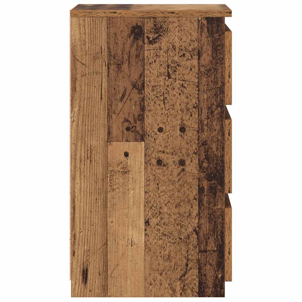 sengeborde 2 stk. 40x35x62,5 cm konstrueret træ gammelt trælook