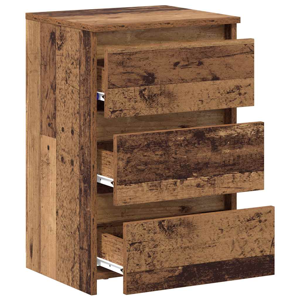 sengeborde 2 stk. 40x35x62,5 cm konstrueret træ gammelt trælook