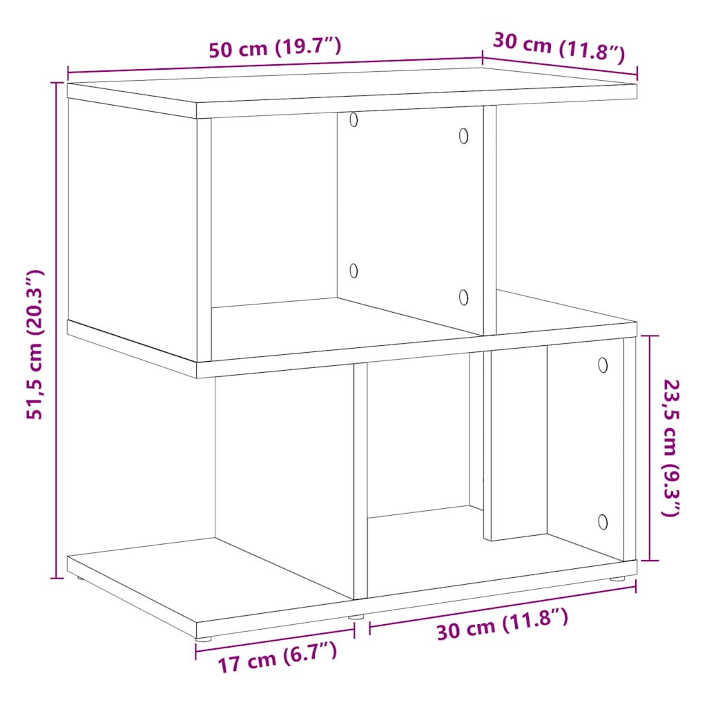 sengeskabe 2 stk. 50x30x51,5 cm konstrueret træ antikt træ