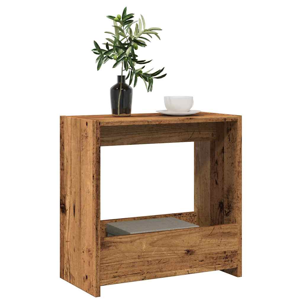sidebord 50x26x50 cm spånplade antikt træ
