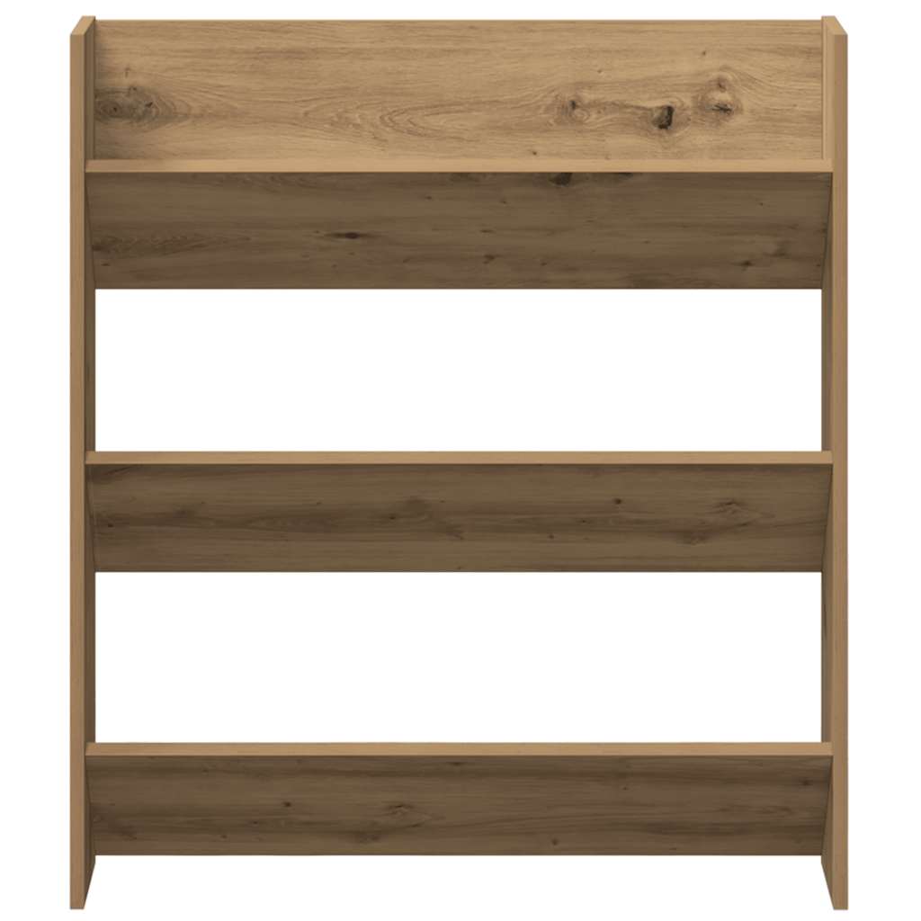 væghængt skoreol 80x18x90 cm konstrueret træ kunsteg