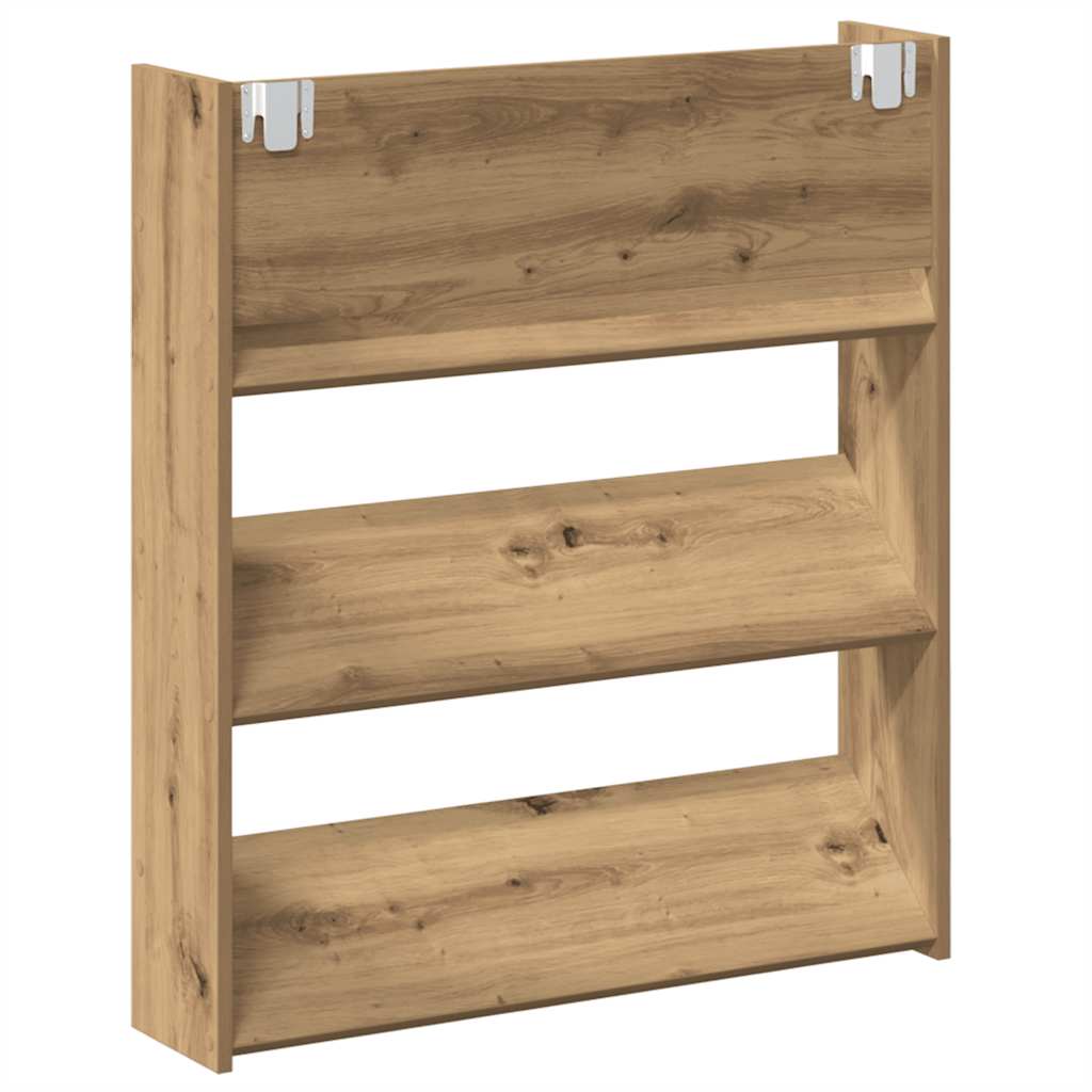 væghængt skoreol 80x18x90 cm konstrueret træ kunsteg