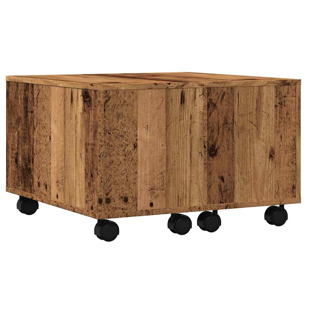 sofabord 60x60x38 cm konstrueret træ antikt træ