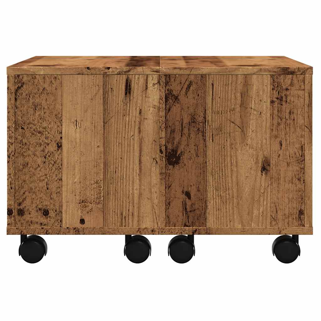 sofabord 60x60x38 cm konstrueret træ antikt træ