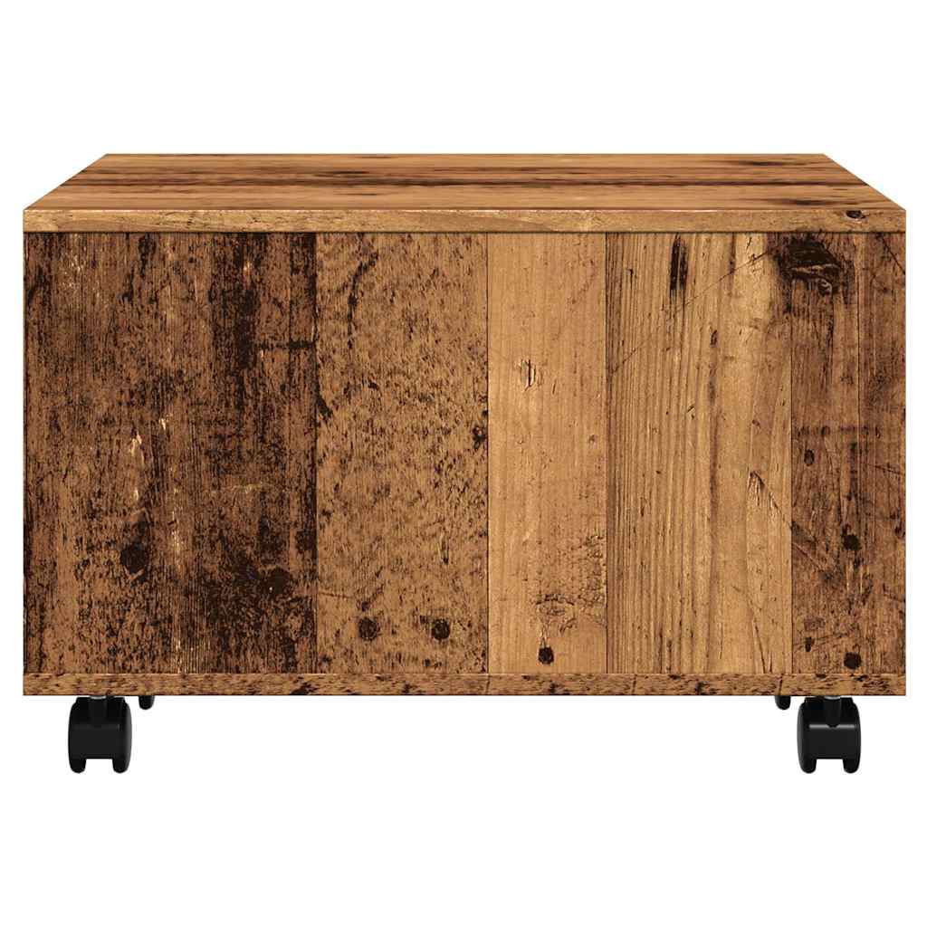 sofabord 60x60x38 cm konstrueret træ antikt træ