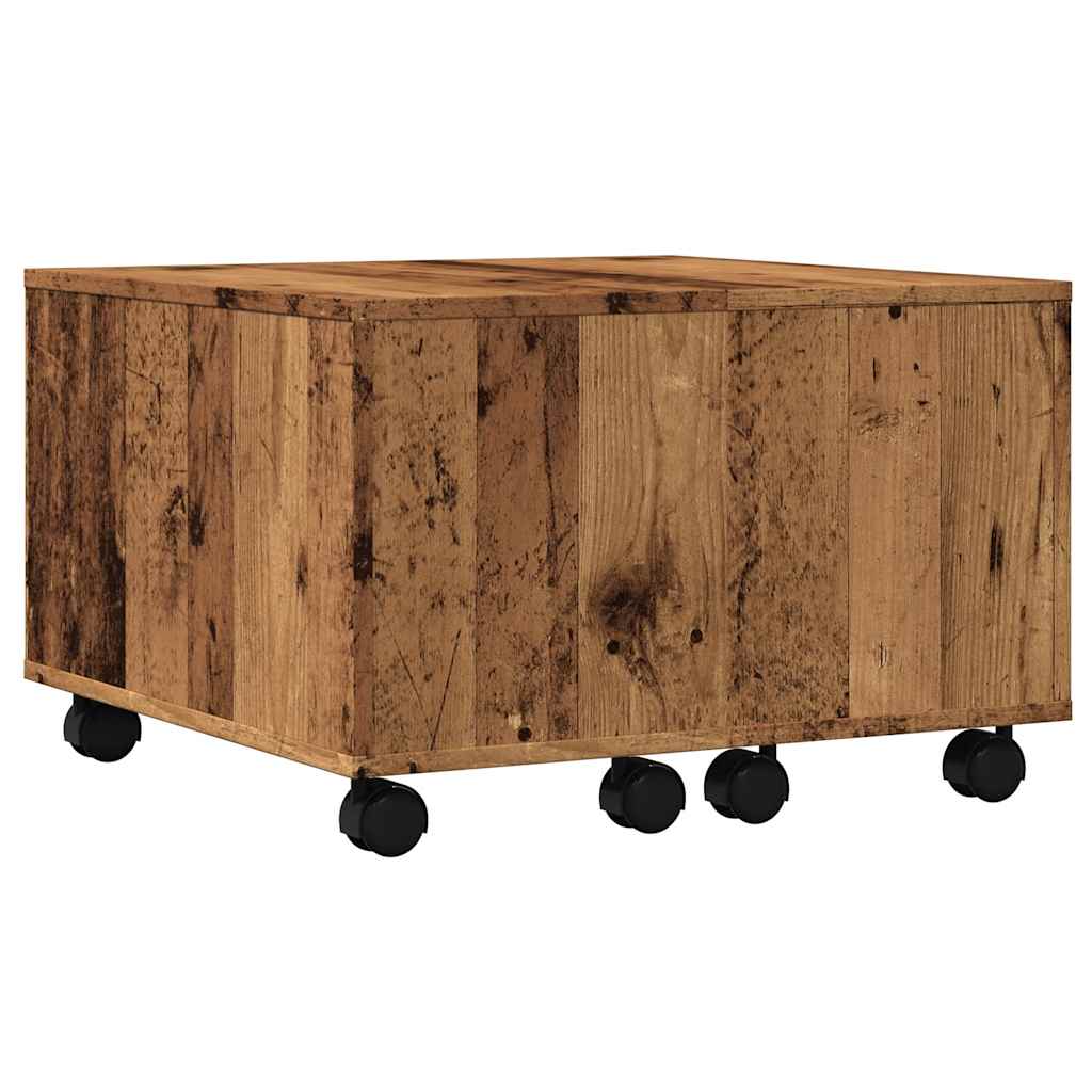 sofabord 60x60x38 cm konstrueret træ antikt træ