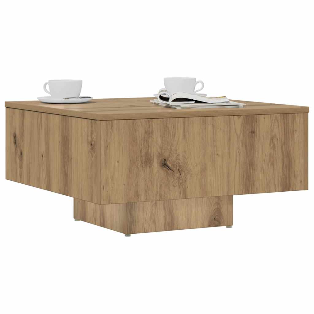 sofabord 60x60x31,5 cm konstrueret træ egetræsfarve