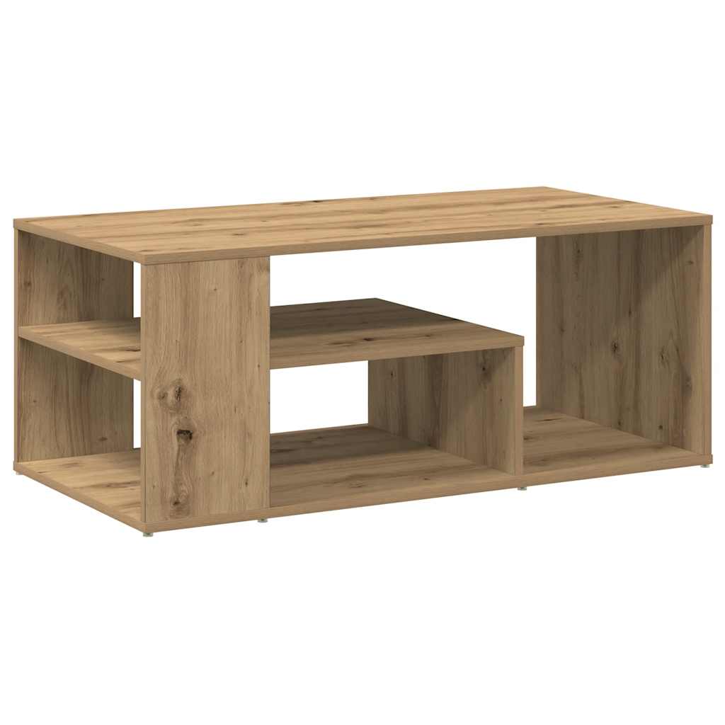 sofabord 100x50x40 cm konstrueret træ egetræsfarve
