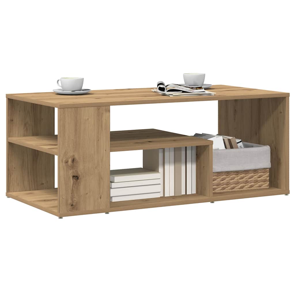 sofabord 100x50x40 cm konstrueret træ egetræsfarve