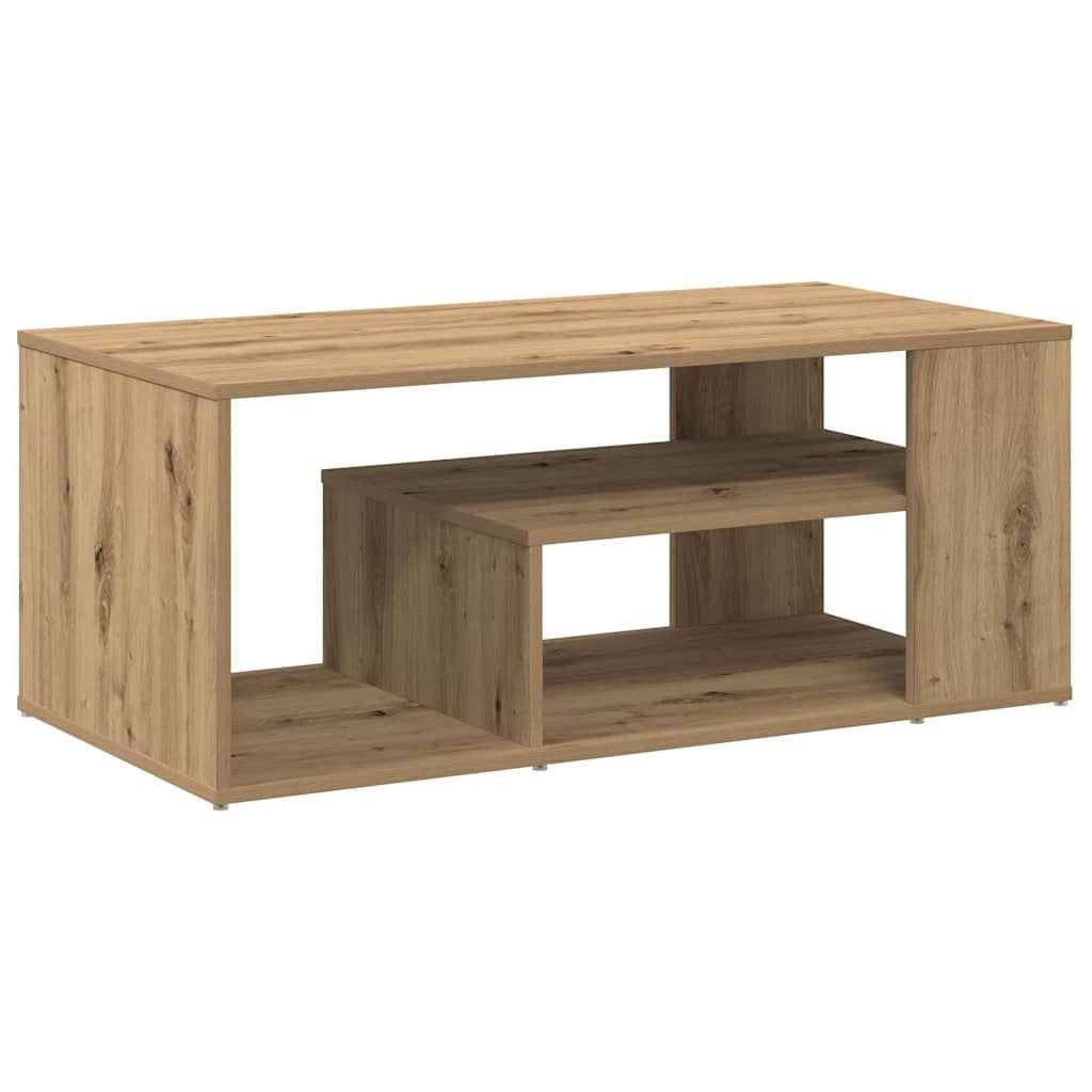 sofabord 100x50x40 cm konstrueret træ egetræsfarve