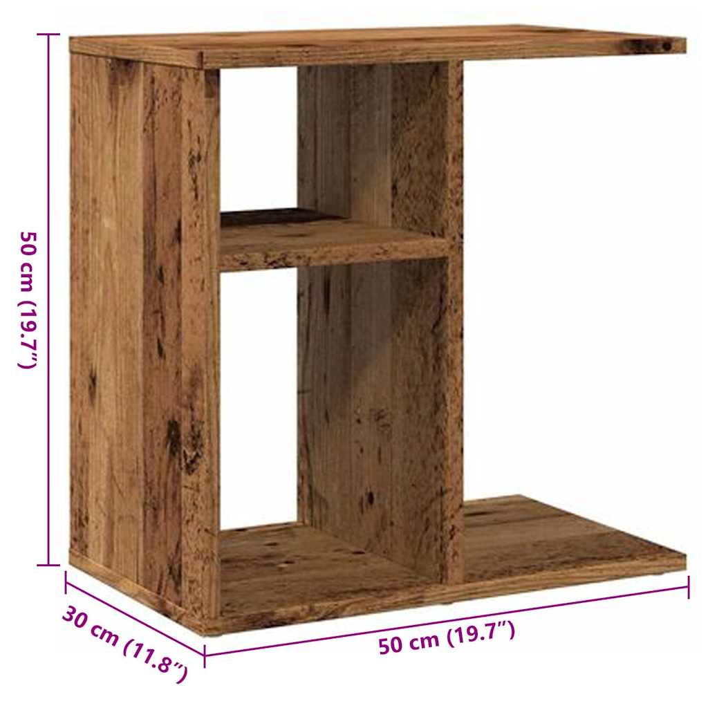 sidebord 50x30x50 cm konstrueret træ antikt træ