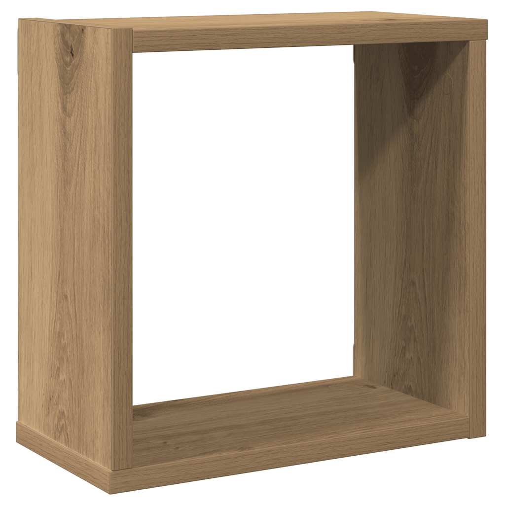 væghylder 6 stk. 30x15x30 cm kubeformet konstrueret træ kunsteg